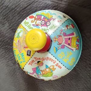 Vintage 1960's Chein Nursery Rhyme Spinning Metal/Tin Top